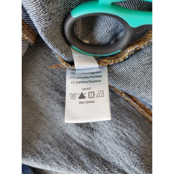 Venus Denim Jacket Womens Medium Blue Full Zip Bell Sleeves Stretch Western BOHO - Picture 11 of 15